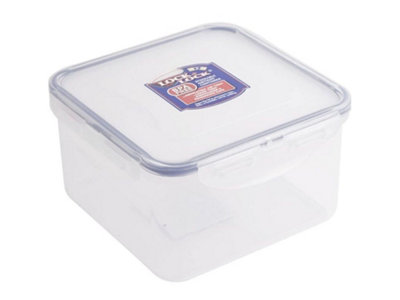 LocknLock Lock & Lock Square Airtight Food Storage Container 1.2L Clear Leakproof Microwave Dishwasher Freezer Safe from B&Q