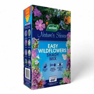 Westland Light Nature's Haven Easy Wildflowers Shady Mix Flower Seeds For Low Pollinator Friendly Gardens 1.2Kg B&Q