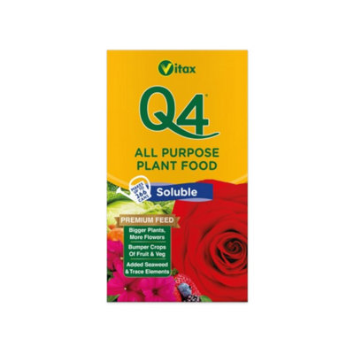 B&Q -  Q4 Premium Soluble Plant Food 1Kg High Potash Powder Fertiliser For Vegetables Flowers & Lawns
