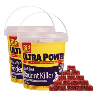 The Big Cheese Ultra Power Bait Single Feed Fast Acting Rodent Killer 15 X 20G Pack Of 2 from B&Q