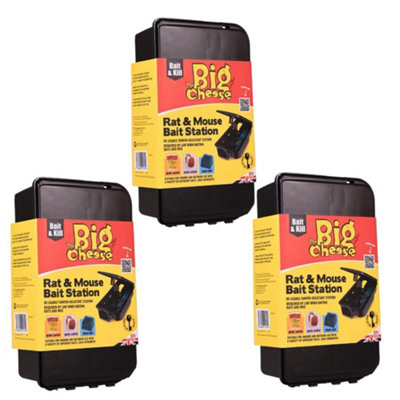 The Big Cheese Rat & Mouse Bait Station Pack Of 3 Reusable Tamper-Resistant Weatherproof from B&Q