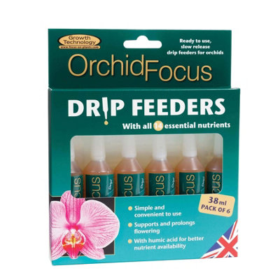 Growth Technology Orchid Focus Drip Feeders 38Ml Pack Of 6 Easy Nutrient Boost For Healthier Orchids from B&Q