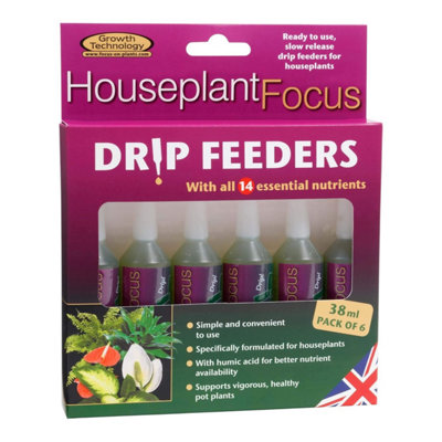 Growth Technology Houseplant Focus Drip Feeders 38Ml X 6 Nutrients For Healthy Indoor Plant Growth from B&Q
