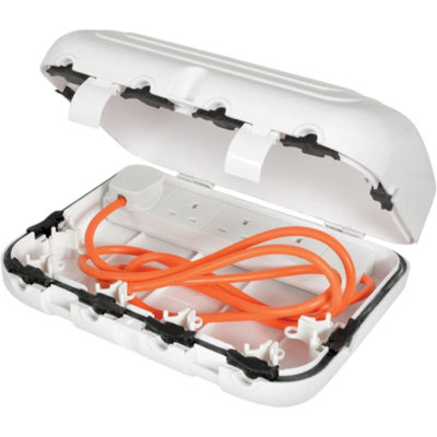 Mercury Weatherproof Ip64 Outdoor Enclosure With 4 Gang 2M Extension Lead White Water And Dust Resistant Wall Mountable from B&Q