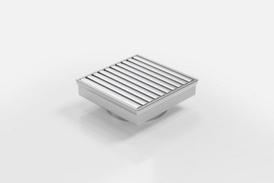 Anodised Aluminium Square Floor Drain 45mm Outlet 316 Marine Grade Stainless Steel from B&Q