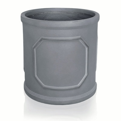 Idealist™ 45Cm Plant PotGrey Reinforced Stone Large Chelsea Cylinder Planter For TreesRound Outdoor Plant Pot D41 H45 Cm71L from B&Q