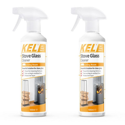 Kel - Stove Glass Cleaner Spray - Dissolves Soot, Grease & Tar - (2 X 500Ml)