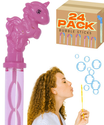 37Cm Unicorn Bubble Stick Sword Wands118Ml Solution Each- 24 Pack from B&Q