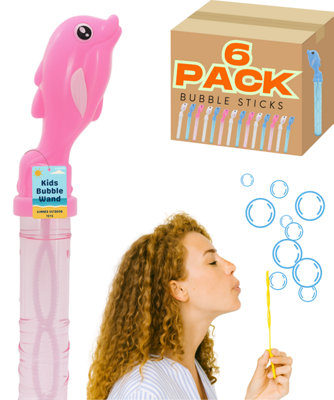 37Cm Dolphin Bubble Stick Sword Wands118Ml Solution Each6 Pack from B&Q