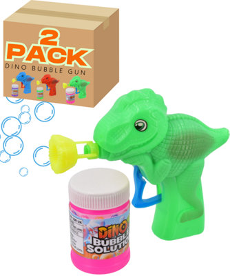  - Dinosaur Bubble Kids Toy Gun With Bubble Solution2 Pack