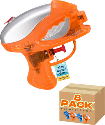 2 Pack Space Kids Water Pistols Toy Gun 11CmOrange And Blue4 Packs from B&Q
