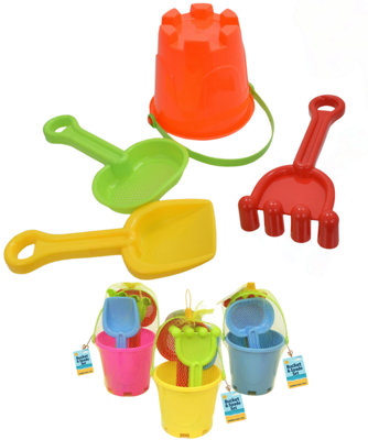  - Sand Castle Bucket Set With Shovel And SpadeRound Shape11.5Cm