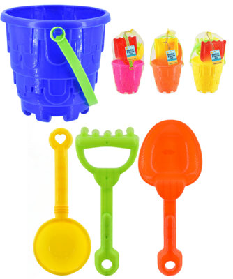  - Sand Castle Bucket Set With Shovel SpadeRound Shape14Cm