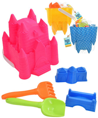 Sand Castle Bucket Set With Shovel And Spade Moulds5Pc from B&Q