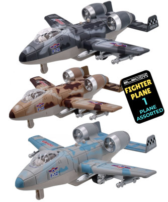 Toy Fighter Planes Pull Back Action Die-Cast Camouflage from B&Q