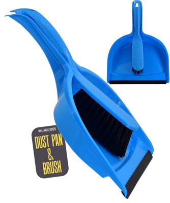  - Hand Brush And Dustpan Set Blue Rubber Lip Indoor Tool