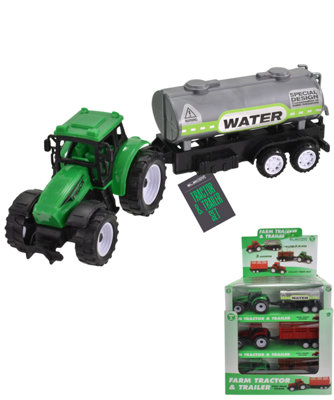 Toy Farm Tractor With Pull-Back Power And Trailer from B&Q