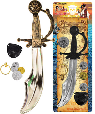 Pirate Cutlass Set With Coins And Eye Patch Kids Costume