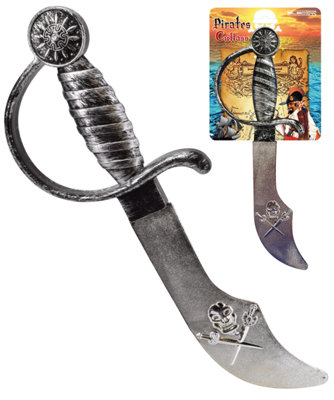 Pirate Cutlass Toy Sword Silver Skull Costume Prop from B&Q