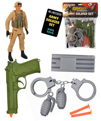 Play Army Soldier Set Combat Mission Toy For Kids from B&Q