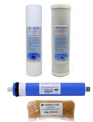 B&Q -  4 Stage 10" Drop In Ro Replacement Water Filters And 180G Di Resin For Aquarium Reverse Osmosis Systems And 150Gpd Membrane