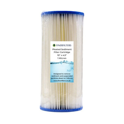 Finerfilters 10" Jumbo Pleated Sediment Water Filter10" X 4.5"Washable Filter To Extend LifespanFits 10" Jumbo Housings1 Micron from B&Q