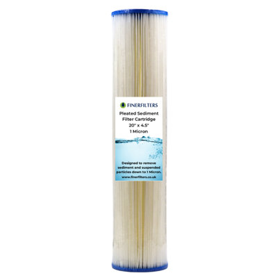 Finerfilters 20" Jumbo Pleated Sediment Water Filter20" X 4.5"Washable Filter To Extend LifespanFits 20" Jumbo Housings1 Micron from B&Q