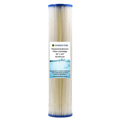 Finerfilters 20" Jumbo Pleated Sediment Water Filter20" X 4.5"Washable Filter To Extend LifespanFits 20" Jumbo Housings50 Micron from B&Q