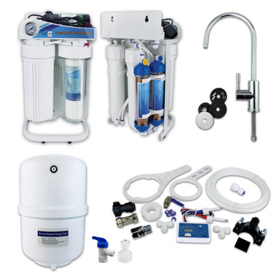 Finerfilters Dental Reverse Osmosis Rodi Pure Water Filter System With Di FiltersBooster PumpInline Tds MeterChrome Tap200Gpd - from B&Q