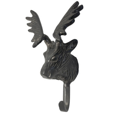 Thorness Sturdy Wall Mounted Cast Iron Deer Head HookHanger For HatsCoatsClothesPerfect Around The Home from B&Q