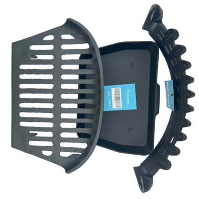 Thorness Heavy Duty 18Inch Cast Iron Grate With Castle Front And Ash Pan Set For Fireplaces Or Wood Stoves from B&Q