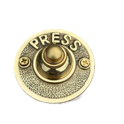 Thorness Press Doorbell Push ButtonSolid Cast Iron With A Brass Finish. from B&Q