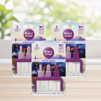  - 3X Plug In Refill For Febreze 3Volution Mystic Japan Perfect Scents