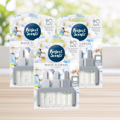 B&Q 3X Plug In Refill For Febreze 3Volution Flowers Perfect Scents White