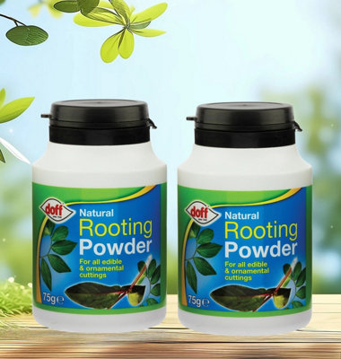 2X Doff Natural Rooting Powder Plant Cutting Promotes Strong Healthy Roots 75G from B&Q