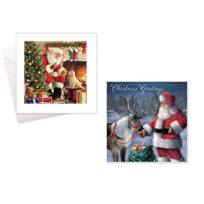 Tallon 20 Christmas Cards Traditional Santa Father Xmas Greeting Cards With Envelopes