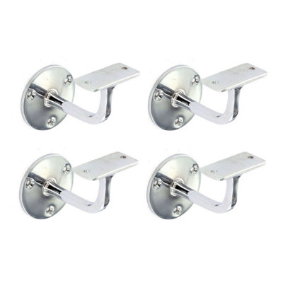 Securit 4X Chrome Staircase Handrail Bracket Chrome On Brass 63mm With Screws S2977 from B&Q