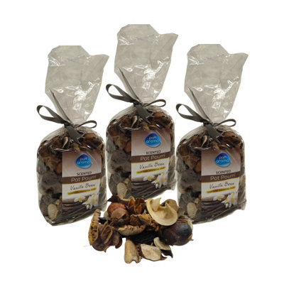 Pan Aroma 3X Vanilla Bean Pot Pourri Scented Home Botanicals Aromatic Creamy Scent 180G Bag from B&Q