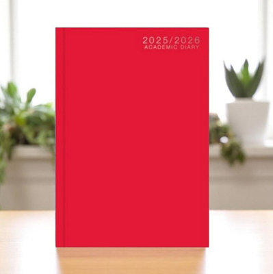 Tallon Red A5 Academic Diary Week To View School Planner Hard Cover Organiser