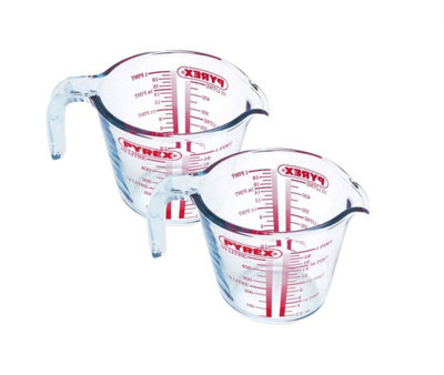 2X Pyrex Mini Glass Measuring Jug 0.5L 500Ml Classic Kitchen Prep Measurement Jug from B&Q