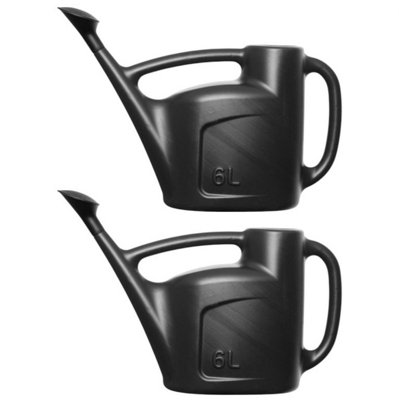 Whitefurze 2X 6L Black Watering Can With Detachable Sprinkler Rose For Indoor Outdoor Watering from B&Q