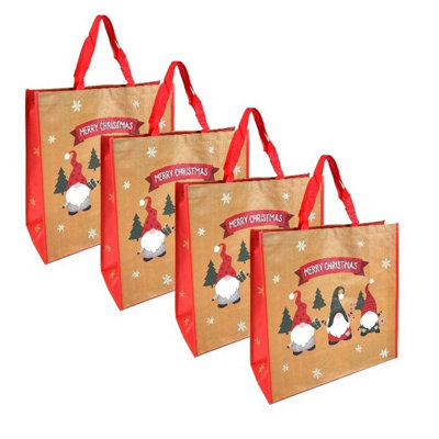 Eurowrap 4X Jumbo Christmas Gift Bag Reusable Woven Gonk Gift Sack Tote Bag 45Cm from B&Q