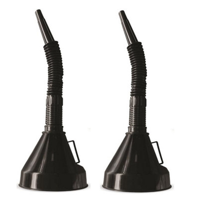 Auto Extreme 2X Plastic Car Oil Funnel Flexible Spout Removable Filter 130mm Diameter from B&Q