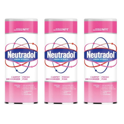 B&Q - 3X  Carpet Freshener Deodoriser Odour Eliminator Shake Fresh Pink 350G