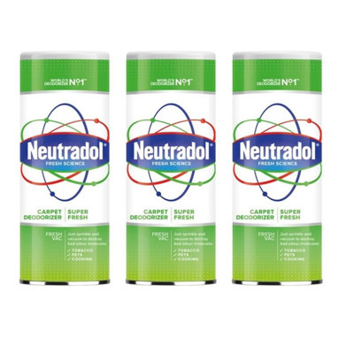 B&Q - 3X  Carpet Freshener Deodoriser Odour Eliminator Super Fresh Scent 350G