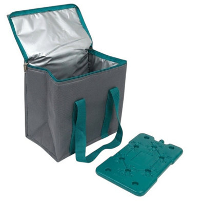 B&Q -  10L Insulated Lunch Bag With 400Ml Ice Freezer Block Picnic Cool Bag