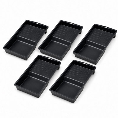 5x Mini 4 Inch Paint Roller Tray Reusable For Decorating DIY Small Paint Projects - Black - Image 2