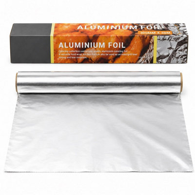 Basiks Aluminium Catering Kitchen Tin Foil Food Wrap 300Mm X 30M - Silver - Image 4
