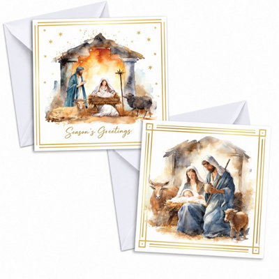 Tallon 24 Christmas Cards With Envelopes Nativity Scene 2 Designs - Image 3