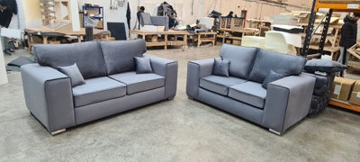 B&Q 3+2 Madrid - Grey Fullback Sofas